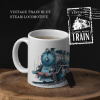 Locomotora de vapor azul del tren de Vintage