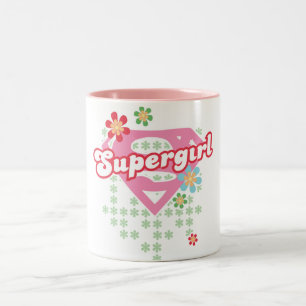 Taza Bicolor Locura de la flor de Supergirl