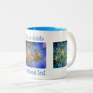 Taza Bicolor Locust Blossoms Arte Floral Personalizado