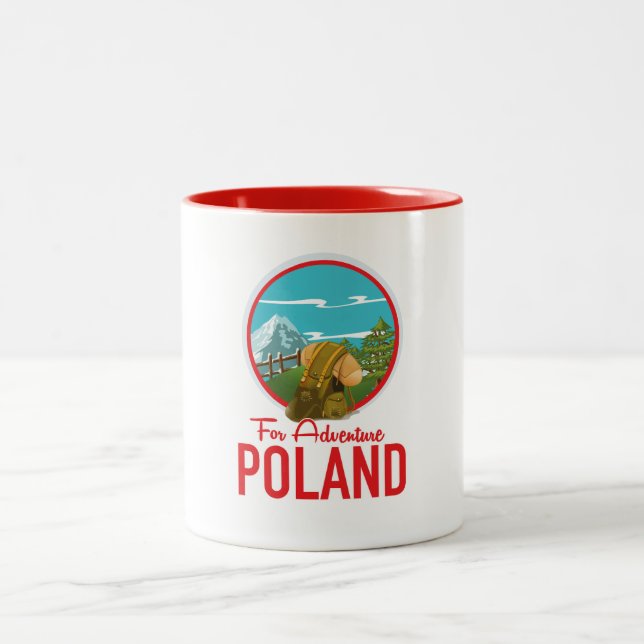 Taza Bicolor Logo de Adventure Poland Travel (Centro)