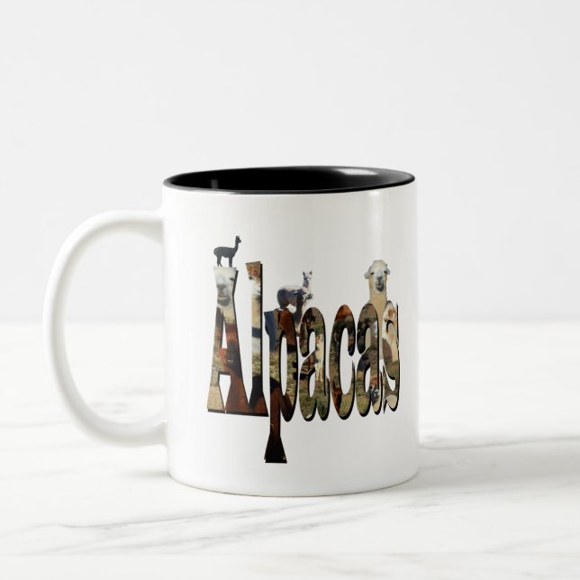 Taza Bicolor Logo De Alpacas Con Alpacas, (Izquierda)