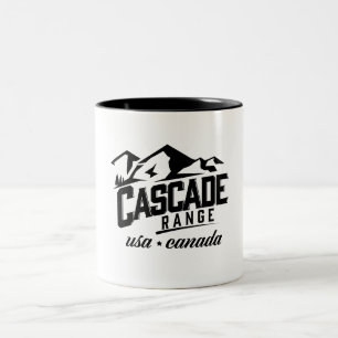 Taza Bicolor Logo de Cascade Range USA Canada.