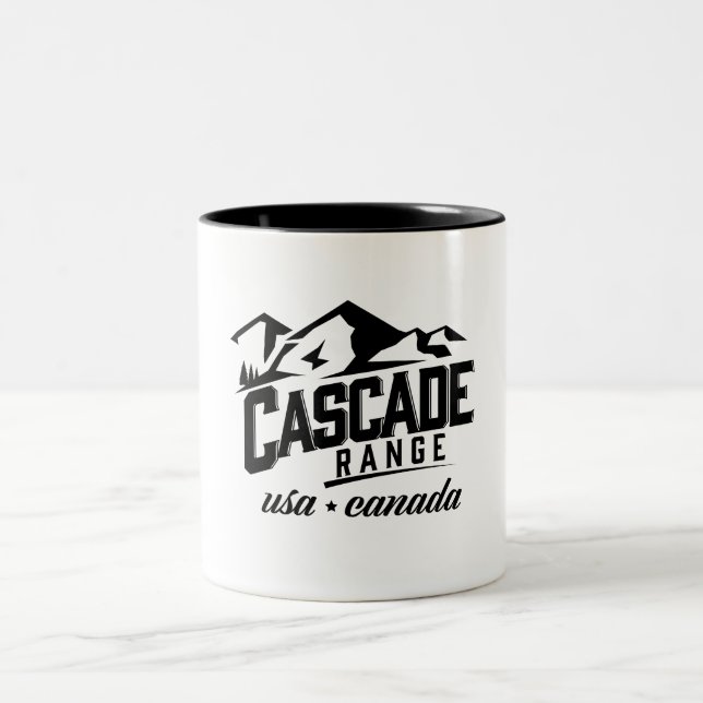 Taza Bicolor Logo de Cascade Range USA Canada. (Centro)