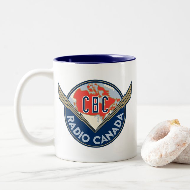 Taza Bicolor Logo de CBC 1940 (Con donut)