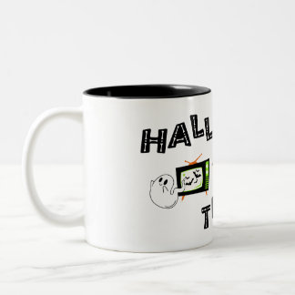Taza Bicolor Logo de Halloweenathon con Skele
