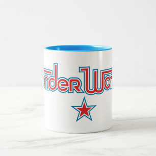 Taza Bicolor Logo de la estrella roja y azul de la mujer maravi
