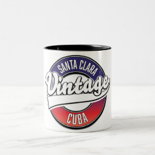 Taza Bicolor logo de santa clara cuba vintage