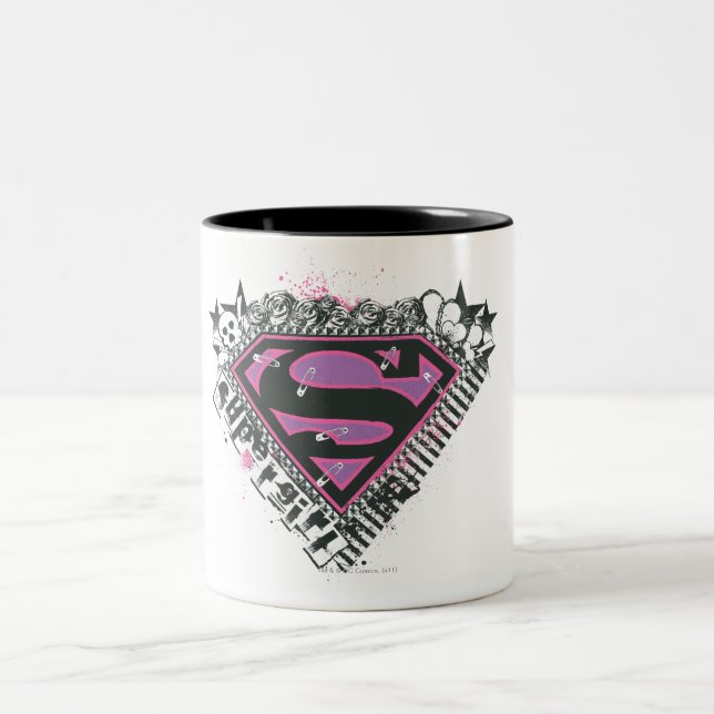 Taza Bicolor Logo de Supergirl Pins (Centro)