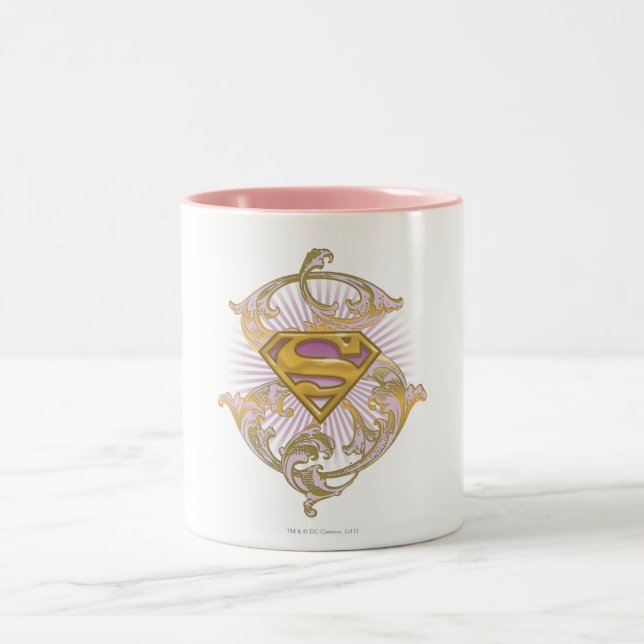 Taza Bicolor Logo de Supergirl Starbust (Centro)