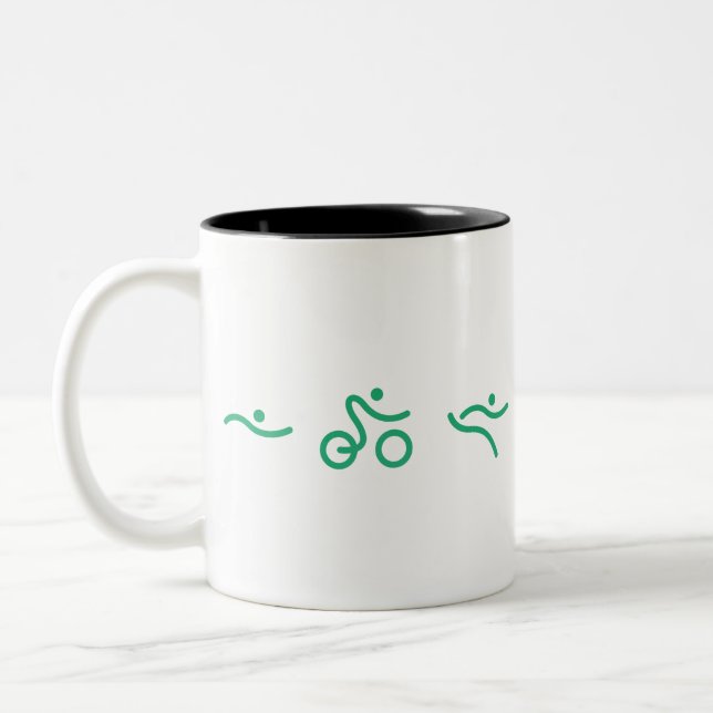Taza Bicolor Logo de Triathlon Green (Izquierda)