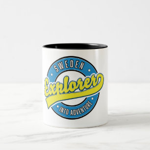 Taza Bicolor Logo del Explorador de Suecia en aventura.