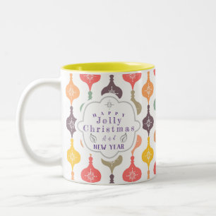 Taza Bicolor Logo del Ornamento de Navidad