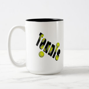 Taza Bicolor Logo Y Bolas De Tenis,