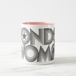 Taza Bicolor Logotipo 3 de B&W de la mujer maravilla