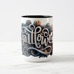 Taza Bicolor Logotipo 3D de Halloween #4