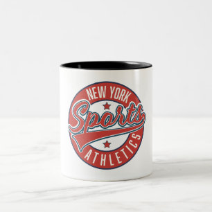 Taza Bicolor logotipo atlético deportivo de nueva york