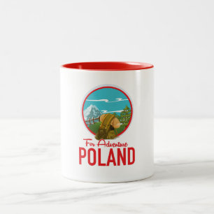Taza Bicolor logotipo de Adventure Poland Travel