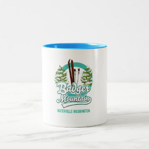 Taza Bicolor logotipo de Badger Mountain Waterville Washington