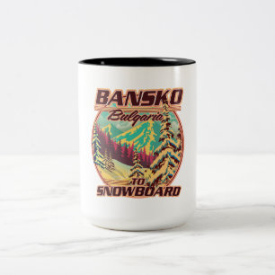 Taza Bicolor logotipo de Bankso Bulgaria para snowboard