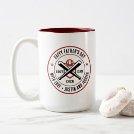 Taza Bicolor Logotipo de Béisbol con el mejor nombre personaliz