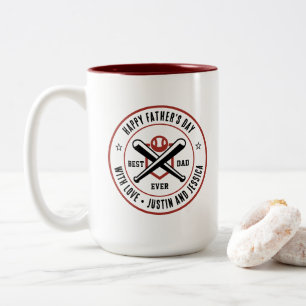 Taza Bicolor Logotipo de Béisbol con el mejor nombre personaliz