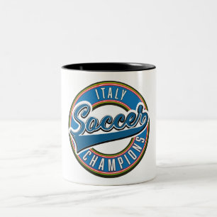 Taza Bicolor logotipo de campeones de fútbol de España.