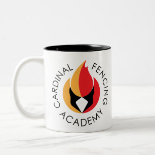 Taza Bicolor Logotipo de cercado cardinal de la academia
