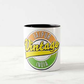 Taza Bicolor logotipo de estilo vintage de jaipur