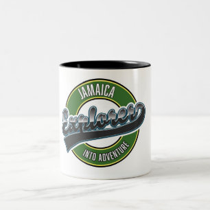 Taza Bicolor logotipo de Jamaica Explorer into Adventure