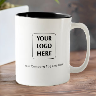Taza Bicolor Logotipo de la compañía y etiqueta de la línea mod