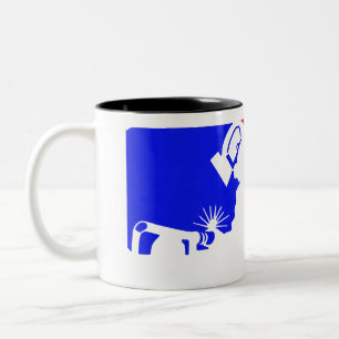 Taza Bicolor Logotipo de la liga de soldadura - Tributo a los s