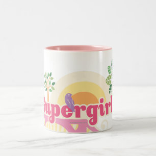 Taza Bicolor Logotipo de la naturaleza de Supergirl