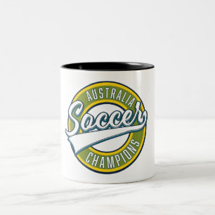 Taza Bicolor logotipo de los campeones de fútbol de Australia.