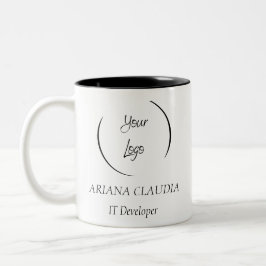 Taza Bicolor Logotipo de Personalizado Minimalista profesional