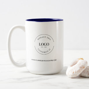 Taza Bicolor Logotipo de sitio web minimalista personalizado pa