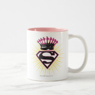 Taza Bicolor Logotipo de Supergirl con la corona