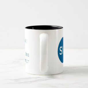 Taza Bicolor Logotipo del capítulo SIM y café Verde azulado de 