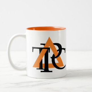 Taza Bicolor Logotipo del Triángulo de doble cara, naranja dent