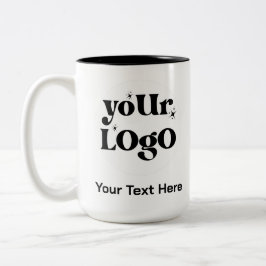Taza Bicolor Logotipo minimalista y negocio del texto