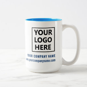 Taza Bicolor Logotipo moderno de negocio promocional Slogan Sit