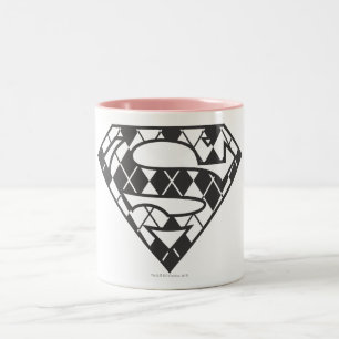 Taza Bicolor Logotipo negro de Supergirl Argyle
