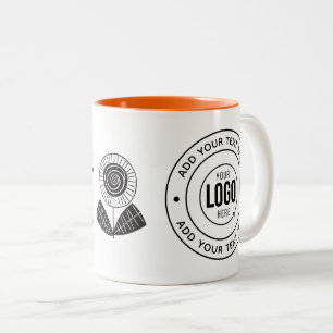 Taza Bicolor Logotipo personalizado y taquilla de texto persona