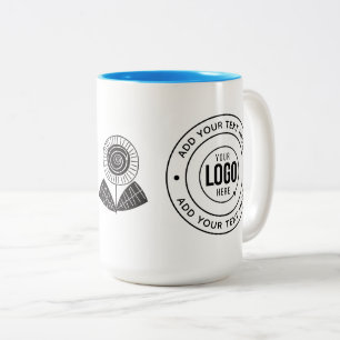 Taza Bicolor Logotipo personalizado y taquilla de texto persona
