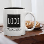 Taza Bicolor Logotipo promocional para empresas personalizadas<br><div class="desc">Mug de empresa corporativa con su logo,  nombre comercial y dirección de sitio web. Perfecto para la oficina,  eventos o regalos promocionales.</div>