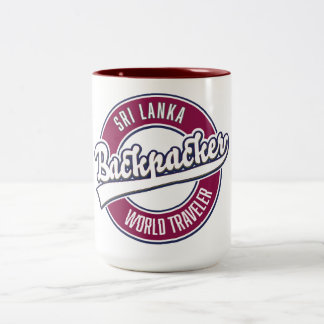 Taza Bicolor Logotipo retro del viajero del mundo