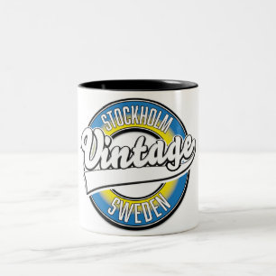 Taza Bicolor logotipo vintage de Estocolmo Suecia