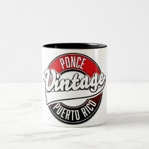 Taza Bicolor logotipo vintage de Ponce Puerto Rico