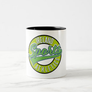 Taza Bicolor logotipo vintage deportivo atlético de Irlanda