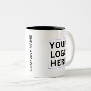 Taza Bicolor Logotipo y nombre de empresa negra en una marca bl