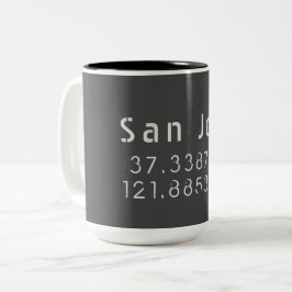Taza Bicolor Longitud de latitud de San José
